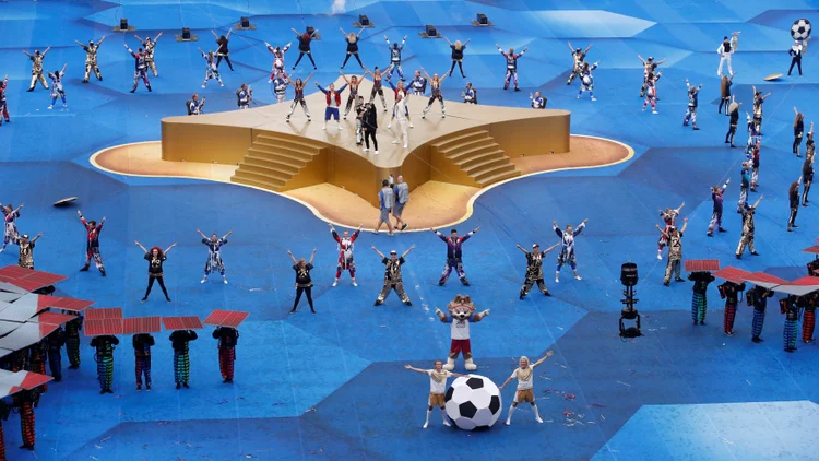 Cerimônia de encerramento da Copa do Mundo 2018 na Rùssia, no estádio Luzhniki, em Moscou: calendário em discussão (Christian Hartmann/Reuters)