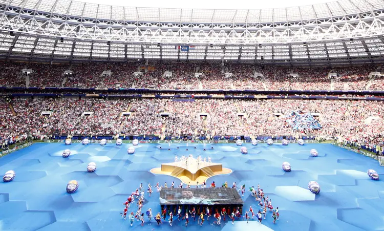 Cerimônia de encerramento da Copa do Mundo da Rússia 2018, no estádio Luzhniki, em Moscou (Christian Hartmann/Reuters)