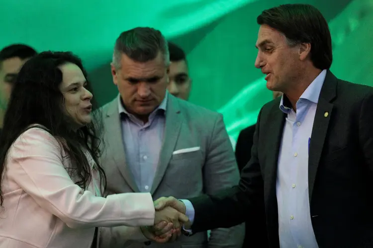 Jair Bolsonaro disse que Janaína Paschoal lhe pediu mais tempo para decidir sobre ser vice (Ricardo Moraes/Reuters)