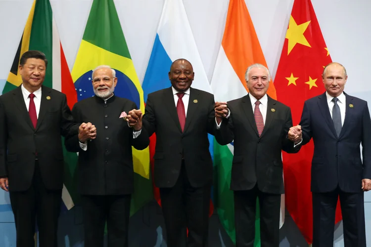 BRICS: texto foi assinado pelo presidente russo, Vladimir Putin; pelo chinês, Xi Jinping; pelo sul-africano, Cyril Ramaphosa, por Michel Temer e pelo primeiro-ministro indiano, Narendra Modi (Mike Hutchings/Reuters)