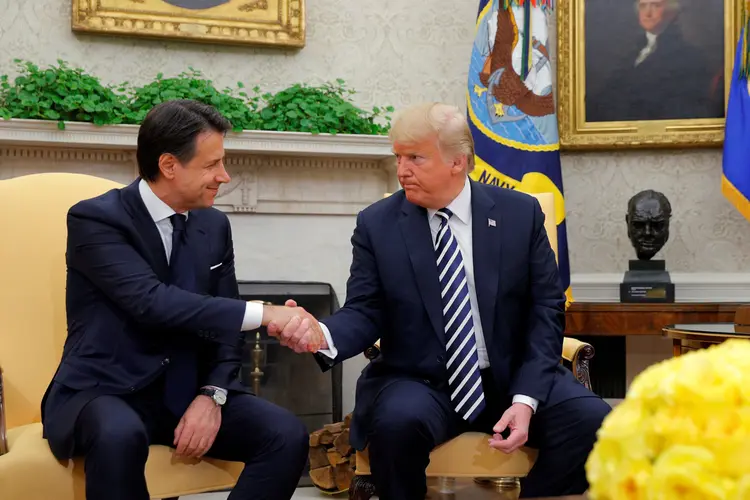 Conte e Trump: italiano disse que Roma quer se tornar um "interlocutor privilegiado" de Washington. (Brian Snyder/Reuters)