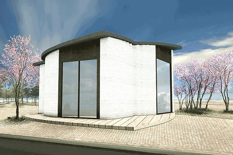 3DPrinthuset: imagem conceitual de casa impressa em 3D na Europa (3DPrinthuset/Wikimedia Commons)