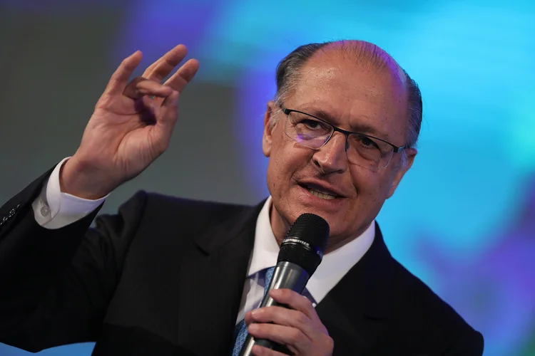 Alckmin voltou a reafirmar que "não necessariamente "o seu vice virá de um dos partidos que compõem o "Centrão" (Sergio Lima/Bloomberg)