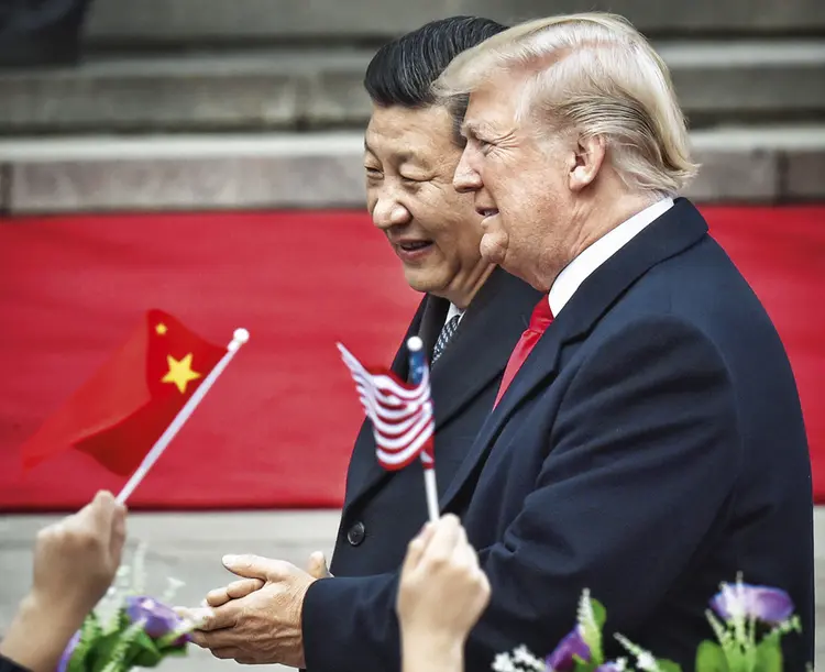 Xi Jinping e Donald Trump: um embate que vai além da questão comercial (Kyodo News/Getty Images)