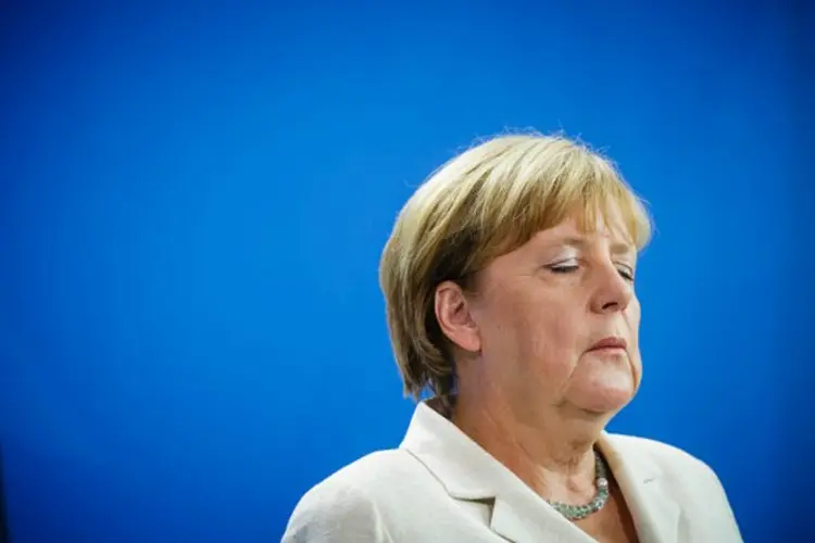 Angela Merkel: analistas consultados pela Reuters esperavam contração na economia alemã de 0,1% no terceiro trimestre (Thomas Trutschel/Getty Images)