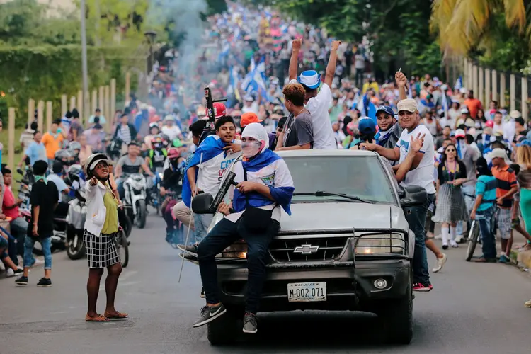 Os protestos na Nicarágua começaram em 18 de abril, com uma manifestação contra a reforma da Previdência, mas logo se transformaram em um movimento contra o governo Ortega (Oswaldo Rivas/Reuters)