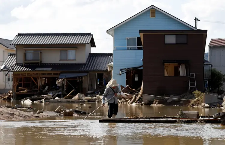 Chuvas no Japão: Quase cinco milhões de pessoas receberam a recomendação de deixar suas casas (Issei Kato/Reuters)