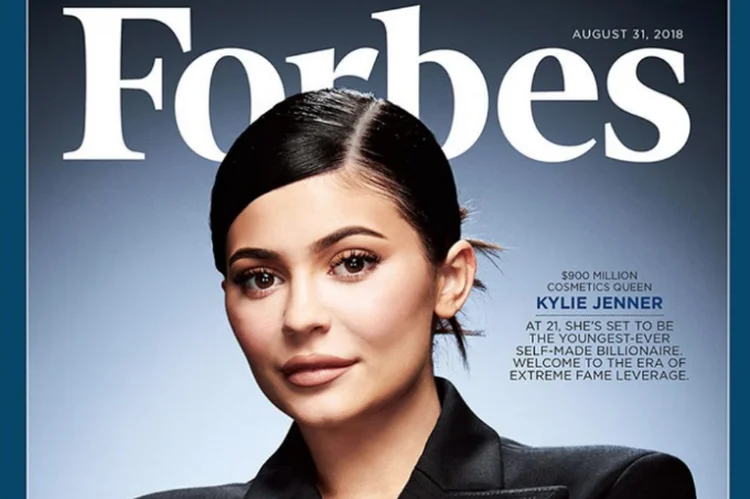 A capa da Forbes: para a publicação, Kylie Jenner é uma invenção da era do Instagram (Forbes/Reprodução)