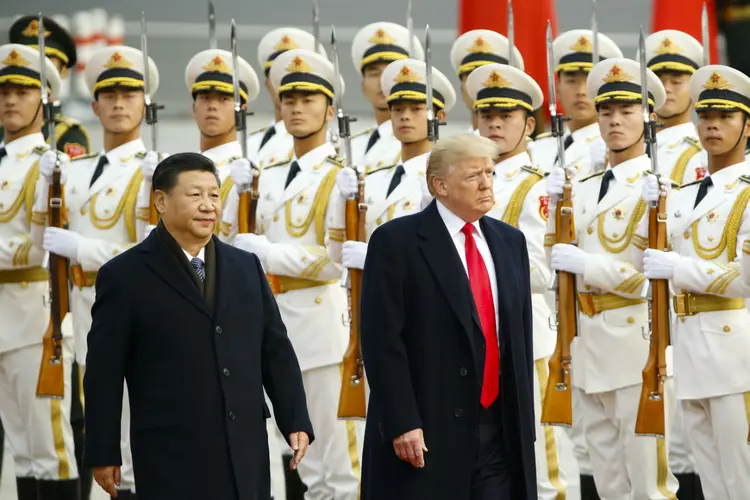 O presidente da China, Xi Jinping, e o presidente dos Estados Unidos, Donald Trump (Pool/Getty Images)