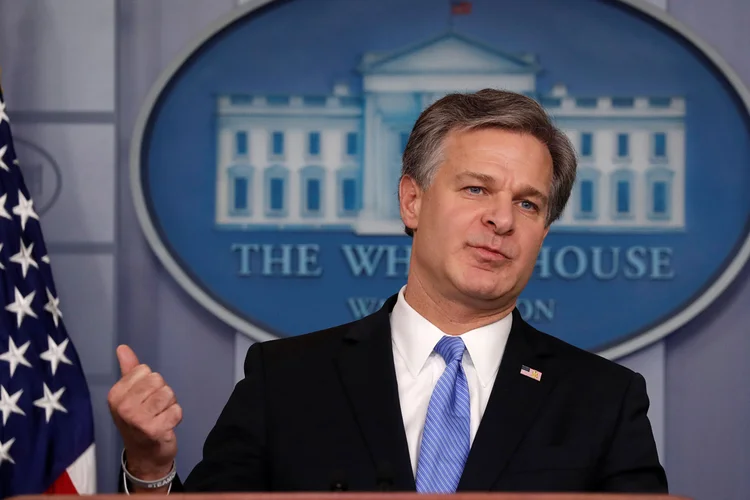 Christopher Wray: diretor do FBI disse que ações russas são "ameaça" a ser levada a sério (Carlos Barria/Reuters)