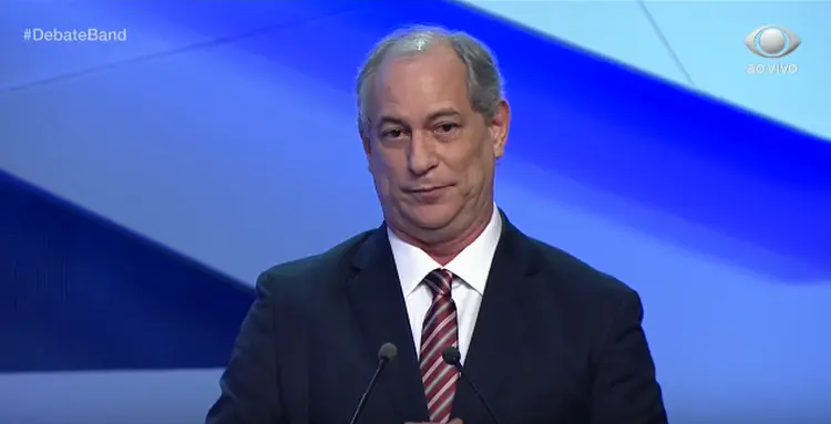 Ciro Gomes, no primeiro debate da Band (Exame/Reprodução)