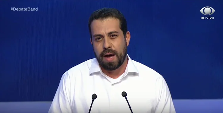 Guilherme Boulos, no primeiro debate da Band (Exame/Reprodução)