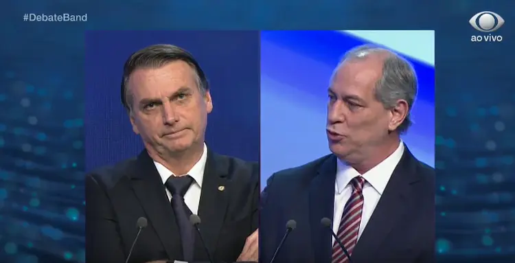 Bolsonaro e Ciro: É uma espécie de pit stop dos eleitores, disse o pedetista sobre os eleitores do Bolsonaro (Exame/Reprodução)