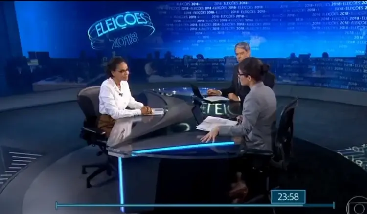 Marina Silva: entrevistada no Jornal Nacional (30/08/2018) (Globo/Reprodução)