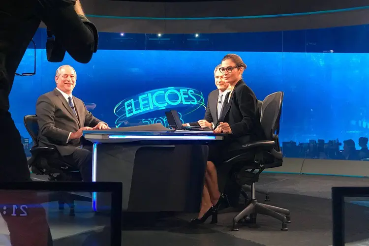 Ciro Gomes no Jornal Nacional (Facebook/Campanha/Divulgação)