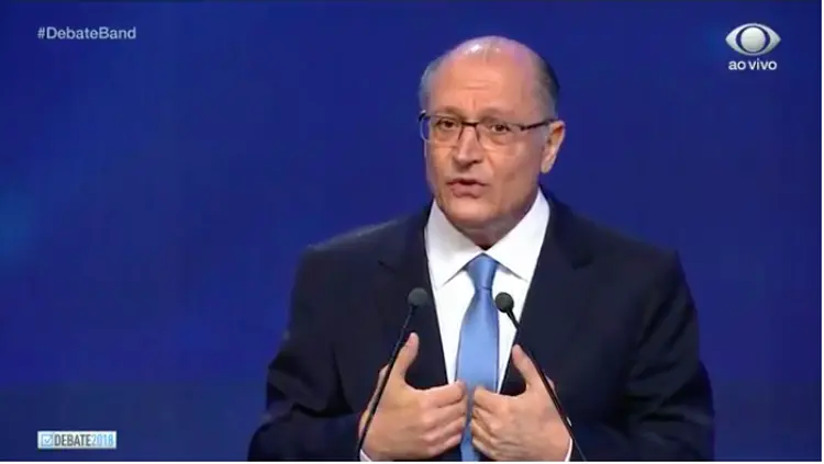 Geraldo Alckmin: No 1º debate presidencial da Band, ex-governador divergiu de Jair Bolsonaro (PSL), em relação a segurança pública (Band/Youtube/Reprodução)