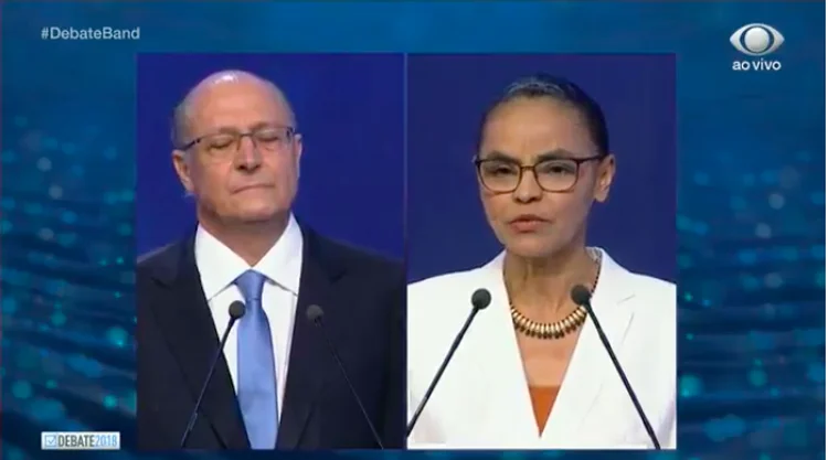 Debate: tucano criticou a aliança da candidata da Rede com o PV, que indicou Eduardo Jorge como vice da chapa da ex-ministra (Band/Youtube/Reprodução)