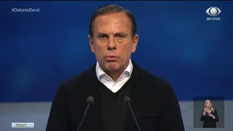 Adversários de Doria aproveitaram o debate para citar a condenação do tucano por improbidade administrativa (Bandeirantes/Reprodução)