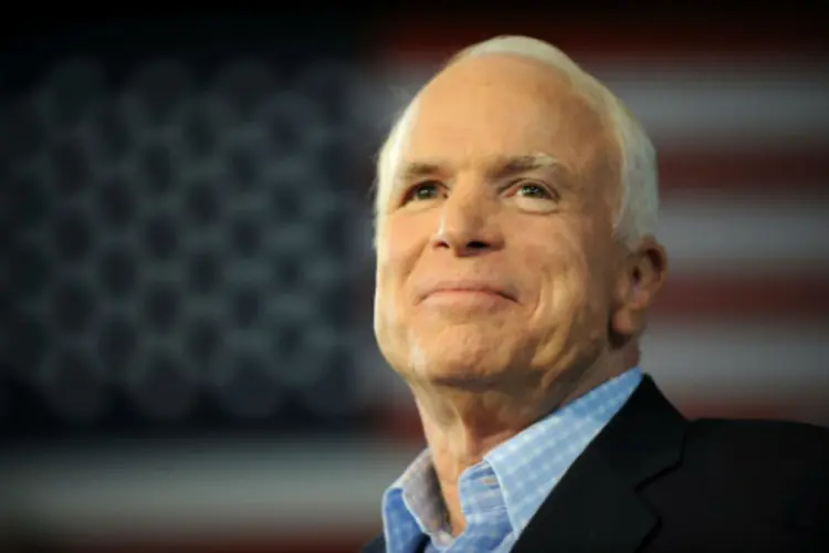 John McCain: a família de McCain deixou claro que Trump não era bem-vindo aos funerais no Arizona e em Washington (Robyn Beck/AFP)