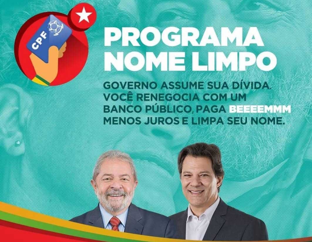 PT posta e apaga proposta Nome Limpo semelhante de Ciro Exame