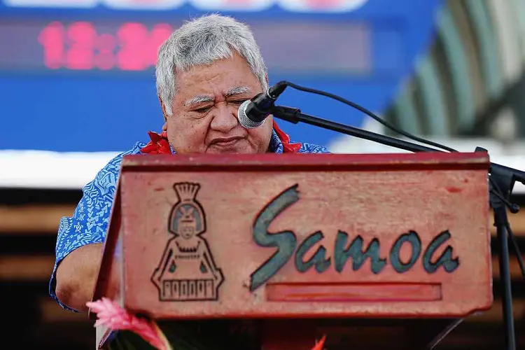 Nação insular: O primeiro-ministro de Samoa, Tuilaepa Sailele.  (Hannah Peters/Getty Images)