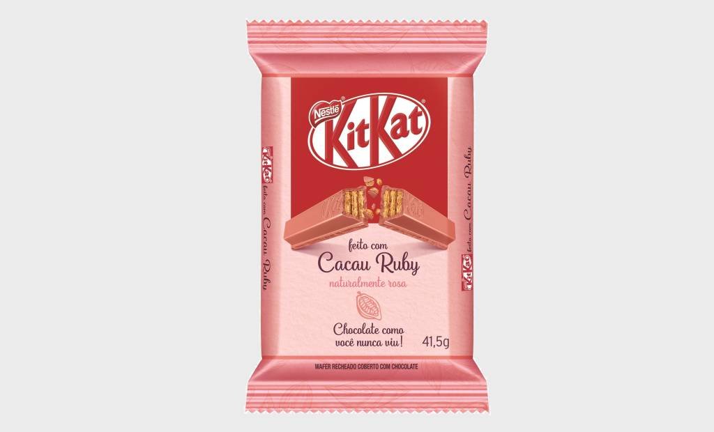 Kit Kat lança versão do "chocolate rosa" no Brasil