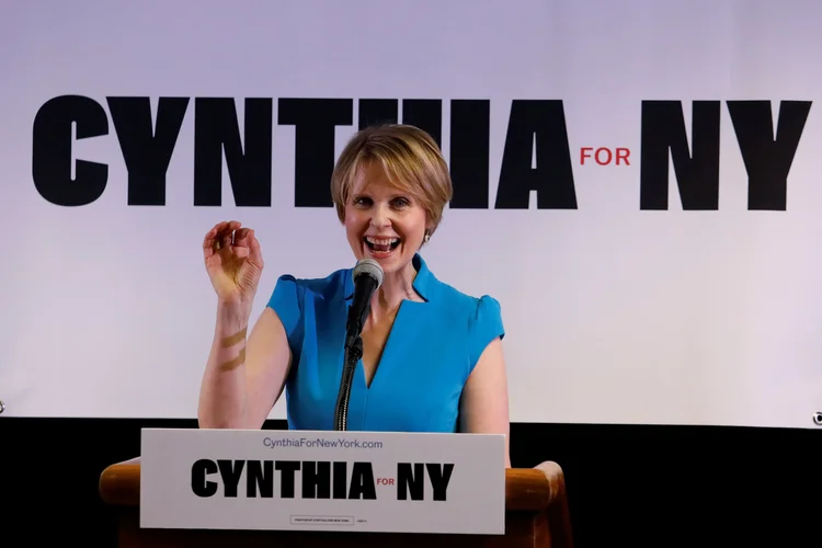 Cynthia Nixon: a atriz já gastou 1,6 milhão em sua campanha (Shannon Stapleton/Reuters)