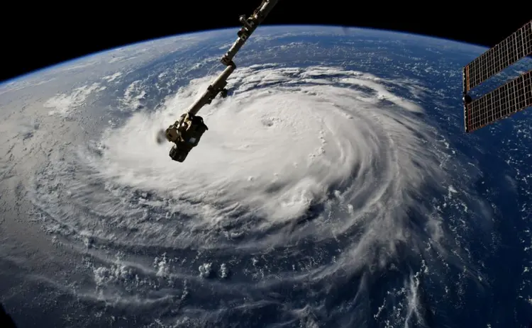 Foto da Nasa mostra o furacão Florence a caminho dos EUA, visto da Estação Espacial Internacional (NASA/Reuters)
