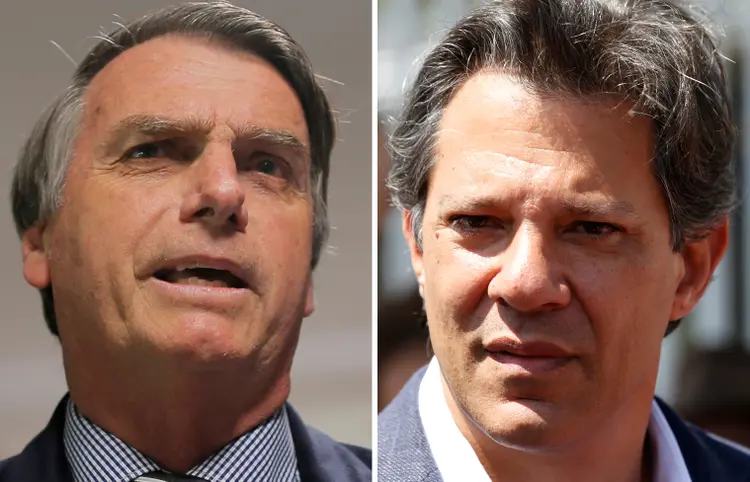 Fernando Haddad (PT) e Jair Bolsonaro (PSL) (Adriano Machado/Rodolfo Buhrer/Reuters)