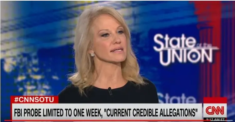 Kellyanne Conway: em entrevista divulgada pela CNN, conselheira americana diz sentir empatia por vítimas de abusos (Youtube/CNN/Reprodução)