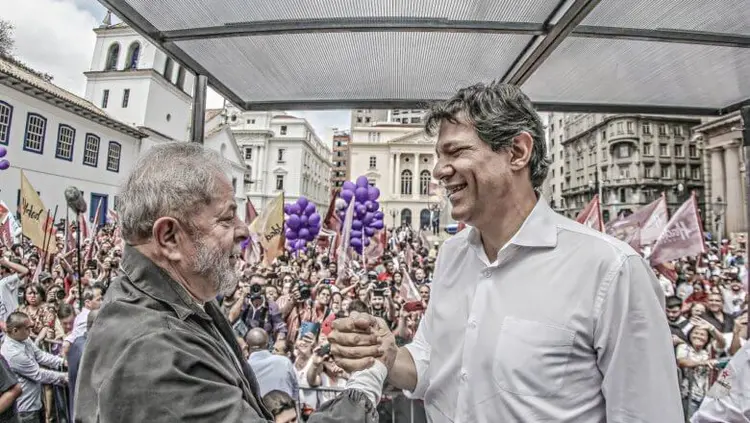 Lula e Haddad: Tribunal oficializou o pedido de registro de candidatura à Presidência pelo Partido dos Trabalhadores (Ricardo Stuckert/Instituto Lula/PáginaPT/Divulgação)