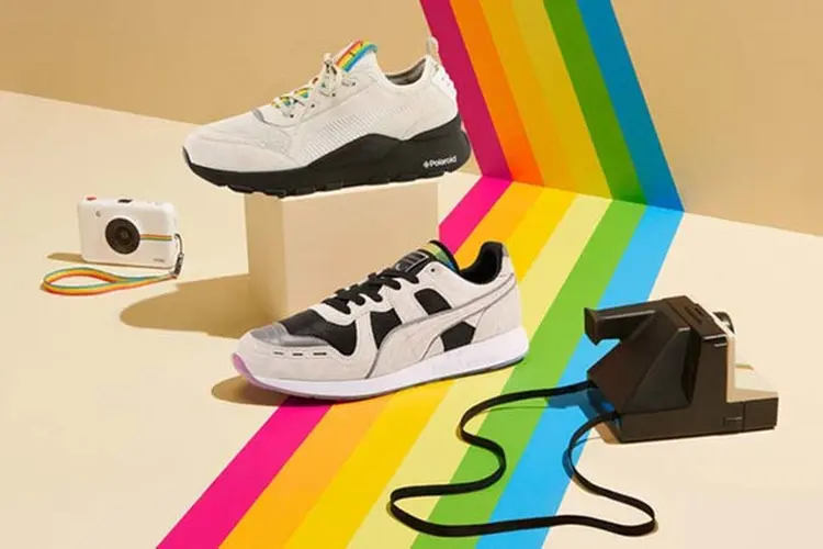 Lançamento: novo tênis da Puma celebra os 80 anos da Polaroid.  (Polaroid/Puma/Divulgação)