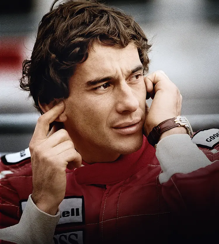 Ayrton Senna:  imagem usada até hoje na campanha da TAG Heuer | Arquivos TAG Heuer Museum / 