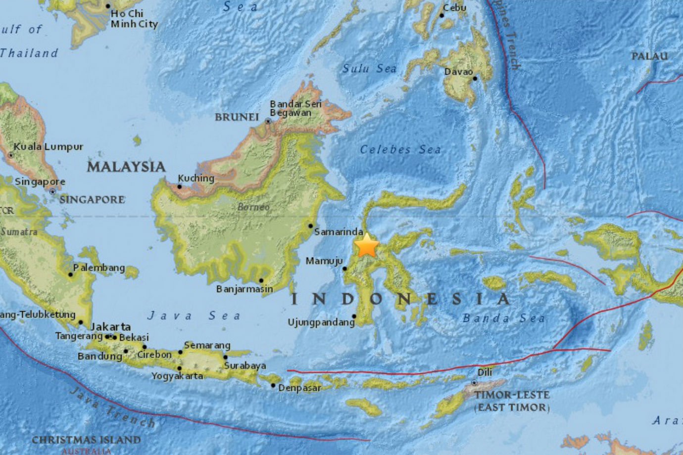 Terremoto de 7,5 graus sacode ilha de Célebes, na Indonésia