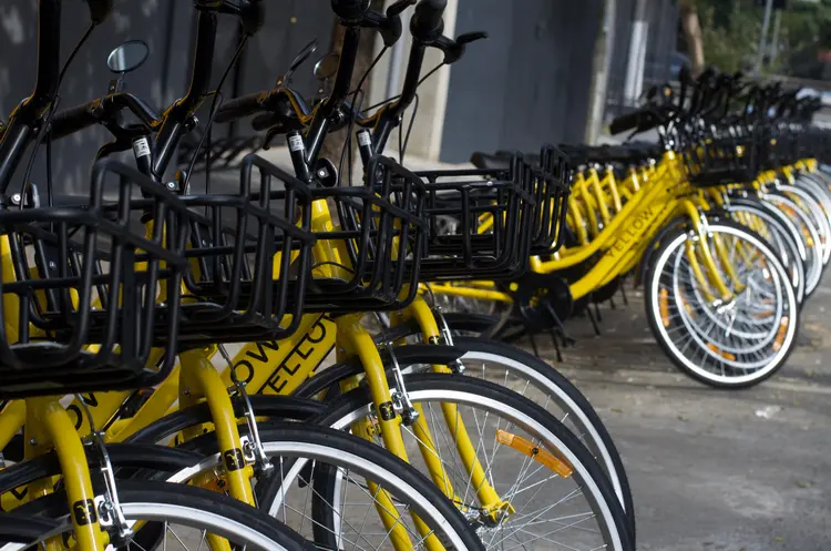 Bicicletas da Yellow: startup brasileira começará nas próximas semanas sua operação em quatro outros países da América Latina (Yellow/Divulgação)