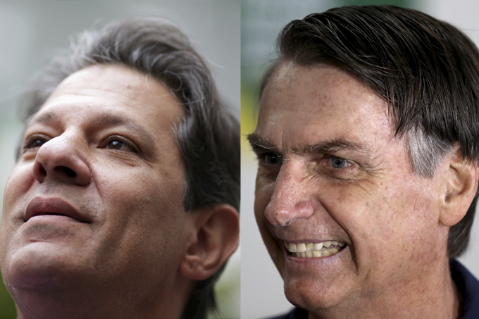 Bolsonaro tem 59% das intenções de voto; Haddad, 41%, diz BTG/FSB