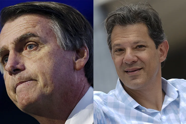 Eleição 2018 - Bolsonaro, Haddad (Montagem/Exame)