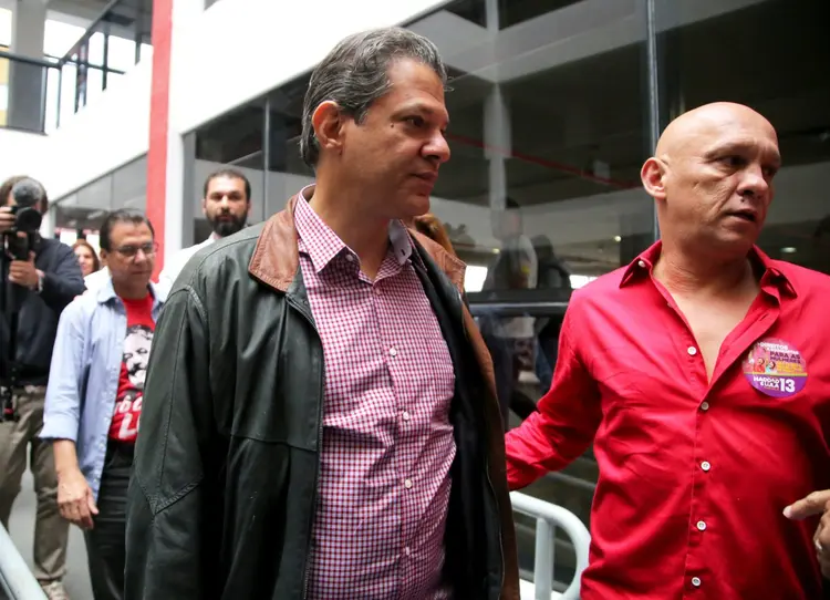 Fernando Haddad: petista recebeu na residência o candidato a senador por São Paulo Eduardo Suplicy (PT) (Amanda Perobelli/Reuters)