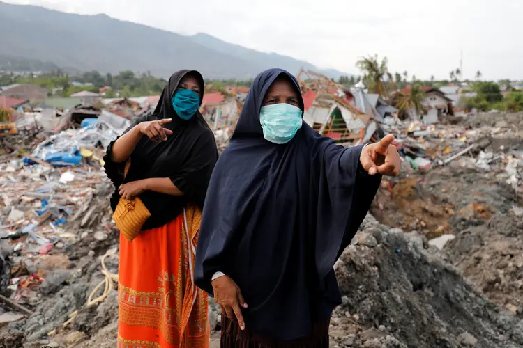 Terremoto em Balaroa: o tremor ocorreu no mesmo dia em que as autoridades da Indonésia pretendem encerrar com os trabalhos de busca de vítimas (Darren Whiteside/Reuters)