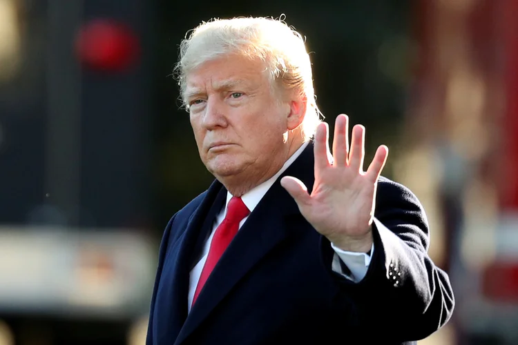 Donald Trump: presidente dos EUA acusou os democratas de apoiarem as caravanas de imigrantes que tentam chegar ao país (Cathal McNaughton/Reuters)