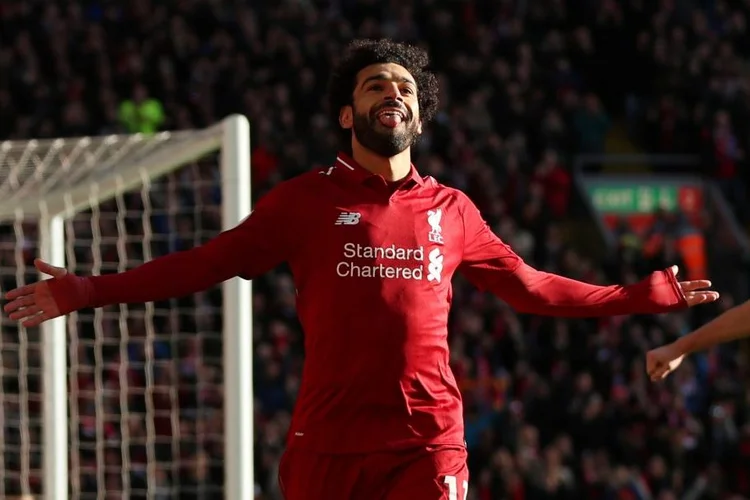 Mohamed Salah após marcar gol pelo Liverpool (Lee Smith/Reuters)