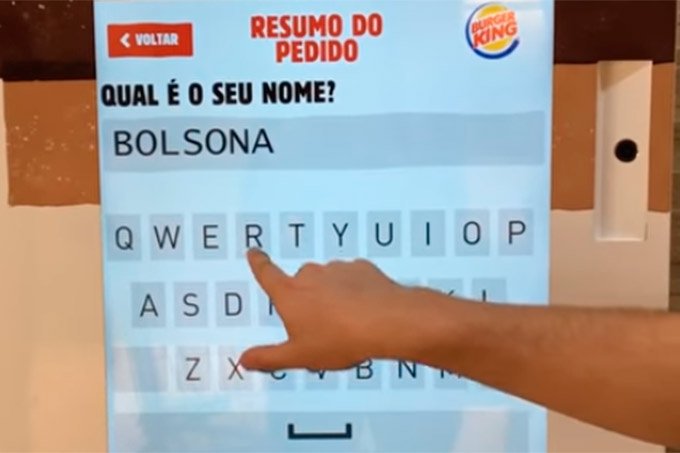 Burger King barra "Bolsonaro" e "Haddad" em totem de atendimento