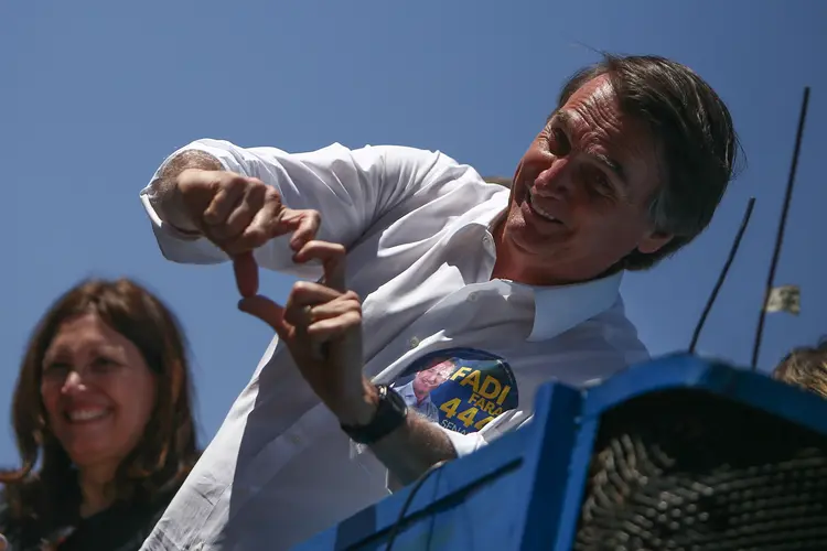 Jair Bolsonaro: "esses marginais vermelhos serão banidos de nossa pátria", diz o político em vídeo (Andre Coelho/Bloomberg/Bloomberg)