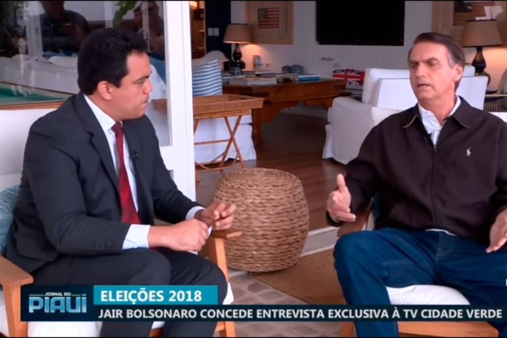 Jair Bolsonaro em entrevista para a TV Cidade Verde  (TV Cidade Verde/Reprodução)