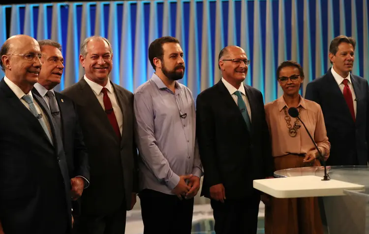 Candidatos à Presidência da República em debate na Globo (Ricardo Moraes/Reuters)