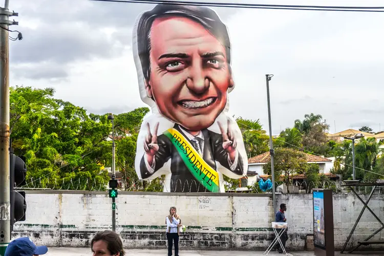 Bolsonaro: candidato disse que Fernando Haddad (PT) não conseguirá reverter a desvantagem apontada pelas pesquisas (NurPhoto/Getty Images)