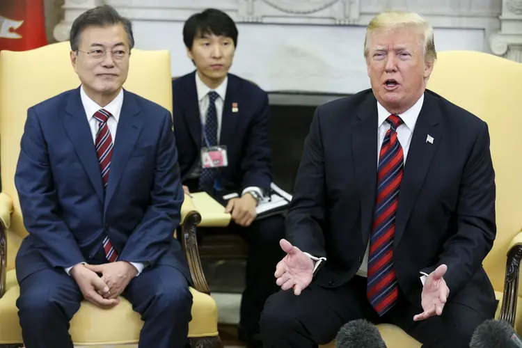 A Coreia do Sul e os EUA buscam favorecer as negociações diplomáticas com a Coreia do Norte (Oliver Contreras/Getty Images)
