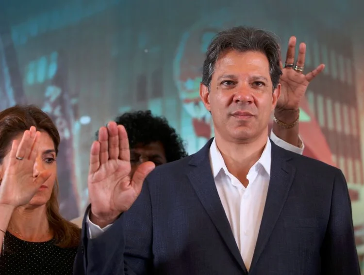 O candidato petista Fernando Haddad: para o petista, o adversário é o que "tem de pior" no parlamento brasileiro (Amanda Perobelli/Reuters)