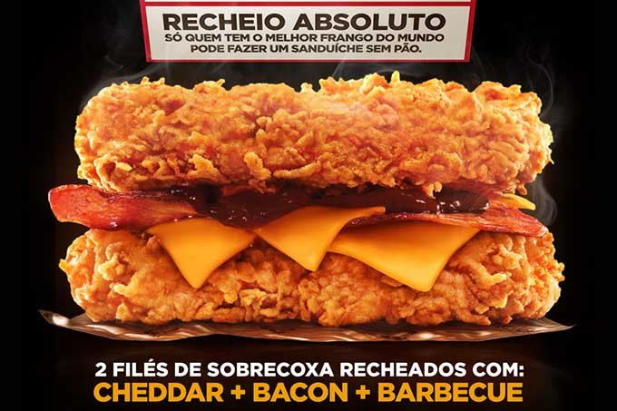 KFC lança sanduíche Double Down no Brasil (que é só recheio)
