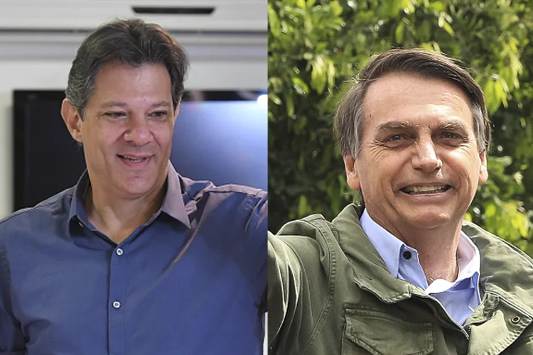 Haddad e Bolsonaro (Montagem/Exame)